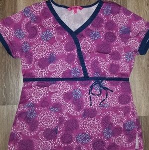 Purple & navy scrub top